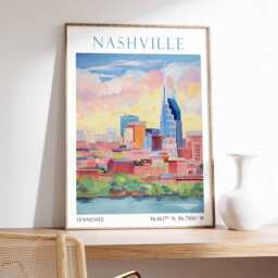 Nashville Travel Poster, Print, Tennessee Usa Wall Art, Botanical Gift - thumbnail 2