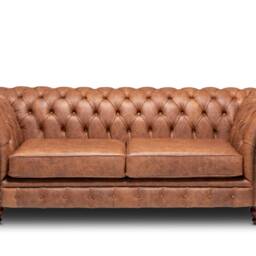 Chesterfield Belmont Real Leather Two/Three Seater Sofa Vintage Brown - thumbnail 2