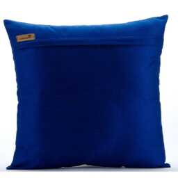 "Art Silk Royal Blue Toss Throw Pillow 16""x16" - thumbnail 3