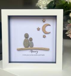 Personalised Nanny Pebble Frame, I Love You To The Moon & Back, Birthday Gift For Nanny, Gift For Nanny, Nana, Mother's Day - thumbnail 1