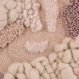 Rose Gold Textile Wall Art - Woven Yarn Tapestry, Sculptural Japandi Decor - thumbnail 2