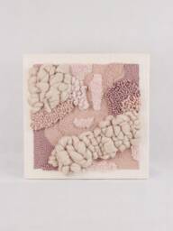 Rose Gold Textile Wall Art - Woven Yarn Tapestry, Sculptural Japandi Decor