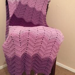 Handmade Crochet Blanket - Made To Order Plum Lavender & Mauve Afghan Queen Size - thumbnail 4