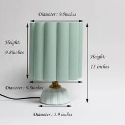 Handmade Honeydew Fabric Ceramic Table Lamp Home Decor Lighting - thumbnail 2