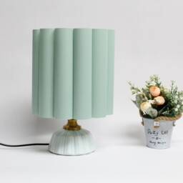 Handmade Honeydew Fabric Ceramic Table Lamp Home Decor Lighting