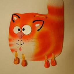 Ceramic Wall Sunny Cat. Ginger Cat. Wall Art. Cat Hanging. Hand Made Ceramics. Hanging Decor. Orange Or Brown Cat - thumbnail 2