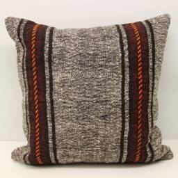 Vintage Kilim Pillow Cover 24x24, Turkish Wool Rustic Home Decor