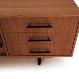 Mid-Century Sideboard, Dresser, Commode, Credenza Made Of Oak Vaneer - Teak Colour Livlo T-S03 - thumbnail 4