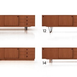 Mid-Century Sideboard, Dresser, Commode, Credenza Made Of Oak Vaneer - Teak Colour Livlo T-S03 - thumbnail 2