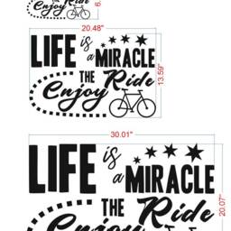 Life Is A Miracle Wall Decal, Lettering Motivational Wall Art Vinyl Quotes Decals, Home Quote - thumbnail 2