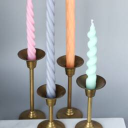 Handmade Soy Wax Taper Candles, Twisted, Spiral, Diamond - thumbnail 2