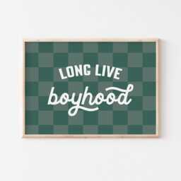 Boyhood Checkered Print Green Kids Room Wall Art - thumbnail 2