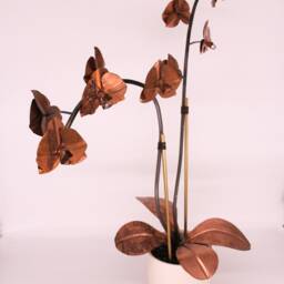 Orchid #4 Copper Metal Flower - thumbnail 2