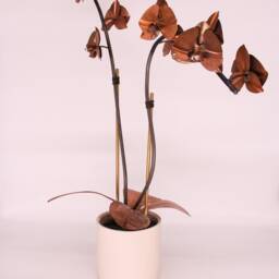 Orchid #4 Copper Metal Flower - thumbnail 3