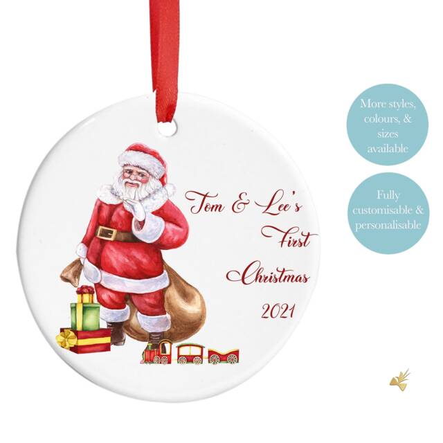 Personalised Baby's First Christmas Ornament Custom Name Bauble For Holiday Tree Decor - image 1