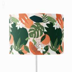 Tropical Palm Leaf Lampshade Orange & Green Velvet, Abstract Print - thumbnail 2