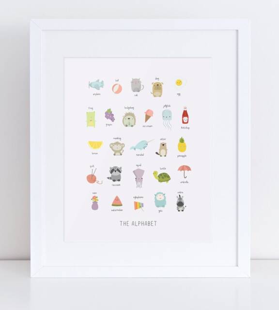 Alphabet Children Room Decor Print For Newborn Baby Gift - image 1