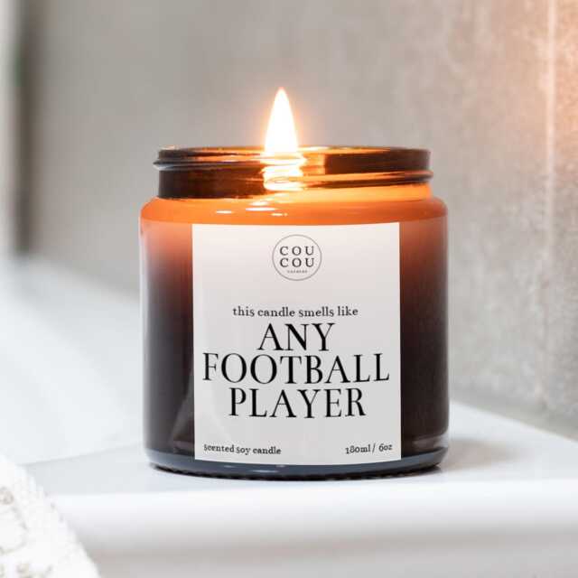 Personalised Football Candle With Any Player, Luxury Soy Wax, Gift For Fan - image 1