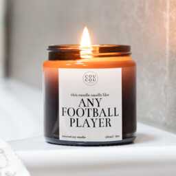 Personalised Football Candle With Any Player, Luxury Soy Wax, Gift For Fan - thumbnail 1