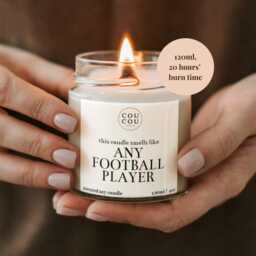 Personalised Football Candle With Any Player, Luxury Soy Wax, Gift For Fan - thumbnail 2