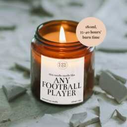 Personalised Football Candle With Any Player, Luxury Soy Wax, Gift For Fan - thumbnail 3