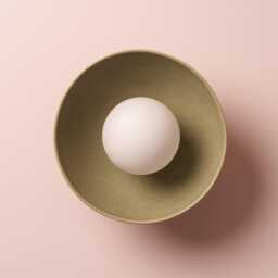 Green Small Dawn Wall Light in Ceramic & Oak - thumbnail 1