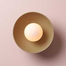Green Small Dawn Wall Light in Ceramic & Oak - thumbnail 4
