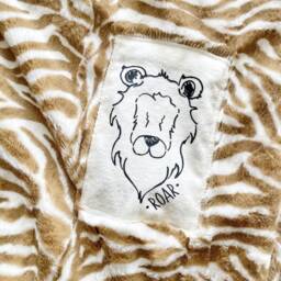 Lion Baby Blanket in Zebra Print Minky & Faux Fur - thumbnail 2