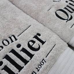 Corporate Logo Towels, Bespoke Towels, Personalised Salon Company Embroidered Towel Uk, Hand Towel, Bath Sheet - thumbnail 2