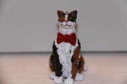 Calico Cat With Red Bow, 100% Handmade - thumbnail 1