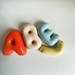 Handmade Custom Ceramic Letters - Personalized Wall Decor - thumbnail 3