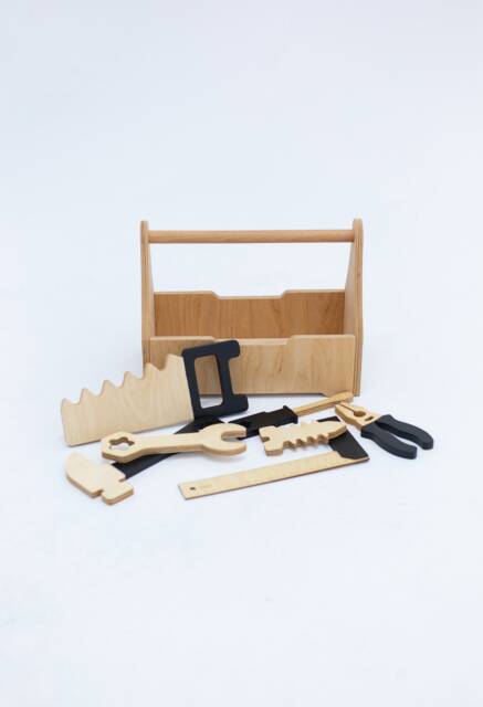 Play Tool Box Set With Tools - Christmas Gift For Toddler Boy, Wooden Montessori Toys, Toy Storage, First Birthday Grandson, Boys - image 1