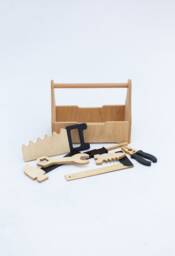 Play Tool Box Set With Tools - Christmas Gift For Toddler Boy, Wooden Montessori Toys, Toy Storage, First Birthday Grandson, Boys - thumbnail 1