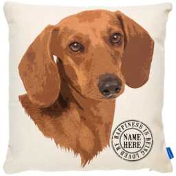 Personalised Tan Dachshund Cushion Cover Dog Throw Pillow Custom Dogs Bed Decor New Puppy Pooch Sausage Birthday Gift Ekdc16 - thumbnail 2
