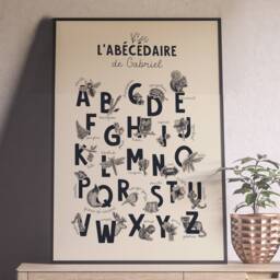 Personalized Alphabet First Name Personalized Gift Illustrations Poster Children's Room Baby Alphabet Birth - thumbnail 2