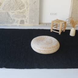 Large Black Rug, Area Living Room Bedroom Washable Contemporary Tapis De Salon Noir, Scandinavian Rug - thumbnail 2