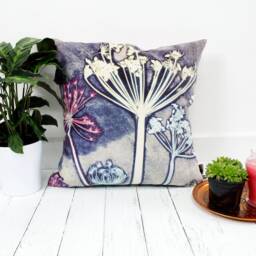Handmade Floral Botanical Cushion, Friary Meadow Design, Compliments Home Interiors, Perfect Decor - thumbnail 2