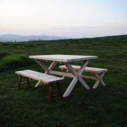 Reclaimed Wood Outdoor Dining Table Set With Benches - Rustic Garden Patio Furniture - thumbnail 3