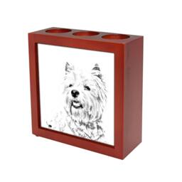 West Highland White Terrier - Wooden Stand For Candles/Pens With The Image Of A Dog New Collection