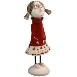 Contemporary Figurine Good Friends Charming Girl With Pigtails Wearing Glasses - thumbnail 3