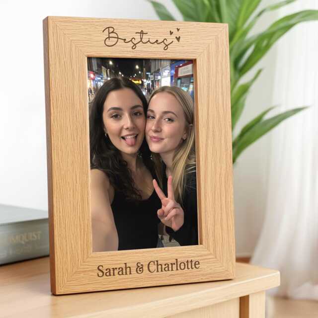Personalised Best Friends Gift - Engraved Besties Photo Frame - image 1