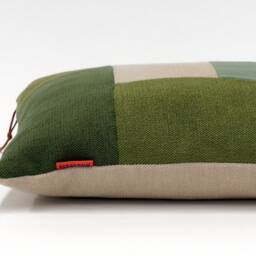 Green Geometric Pillow - Color Block Modern Patchwork Mixed Fabric Case Handmade From Upholstery Fabrics By Ellaosix - thumbnail 2