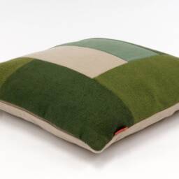 Green Geometric Pillow - Color Block Modern Patchwork Mixed Fabric Case Handmade From Upholstery Fabrics By Ellaosix - thumbnail 3