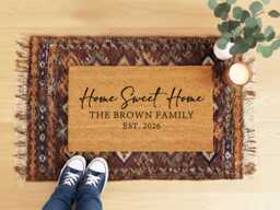 Home Sweet Entrance Mat - Personalized Front Door Doormat Gift For New Coir Non-Slip Fall Decor - thumbnail 1