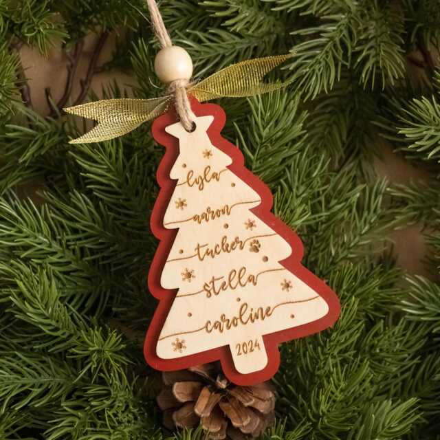 Family Christmas Ornament, Tree Ornament With Names, Name 2024, Personalized R62 - image 1