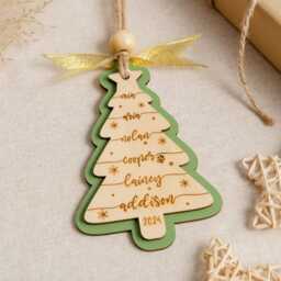 Family Christmas Ornament, Tree Ornament With Names, Name 2024, Personalized R62 - thumbnail 4