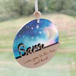 Love You To The Moon & Back Gift/Suncatcher Christmas Tree Ornament - thumbnail 2