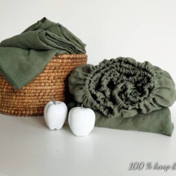 Hemp Sheet Set, Autumn Grass Bedding, 4-Piece Custom Size - thumbnail 3