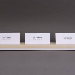 Maple Wood Business Card Stand, Acrylic Base, 3-Slot Display - thumbnail 2