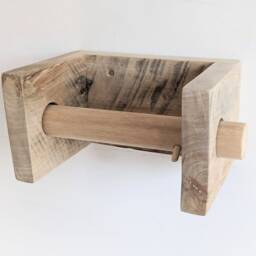 Rustic Reclaimed Wood Toilet Roll Holder Made From 100% Materials With A Natural Finish, Sustainable Handmade Homeware/Decor - thumbnail 2